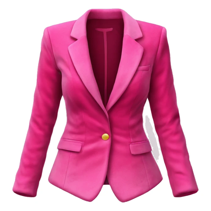 Realistic isolated open raspberry color velvet feminine fashion blazer jacket.  sticker