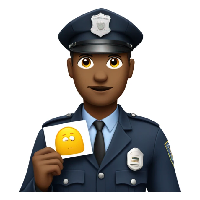 policeman holding a placard with Personal Data written on it sticker