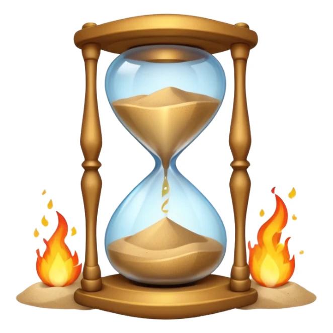 ⏳✨ — Hourglass + Spark

An hourglass with a tiny spark at the centre. sticker