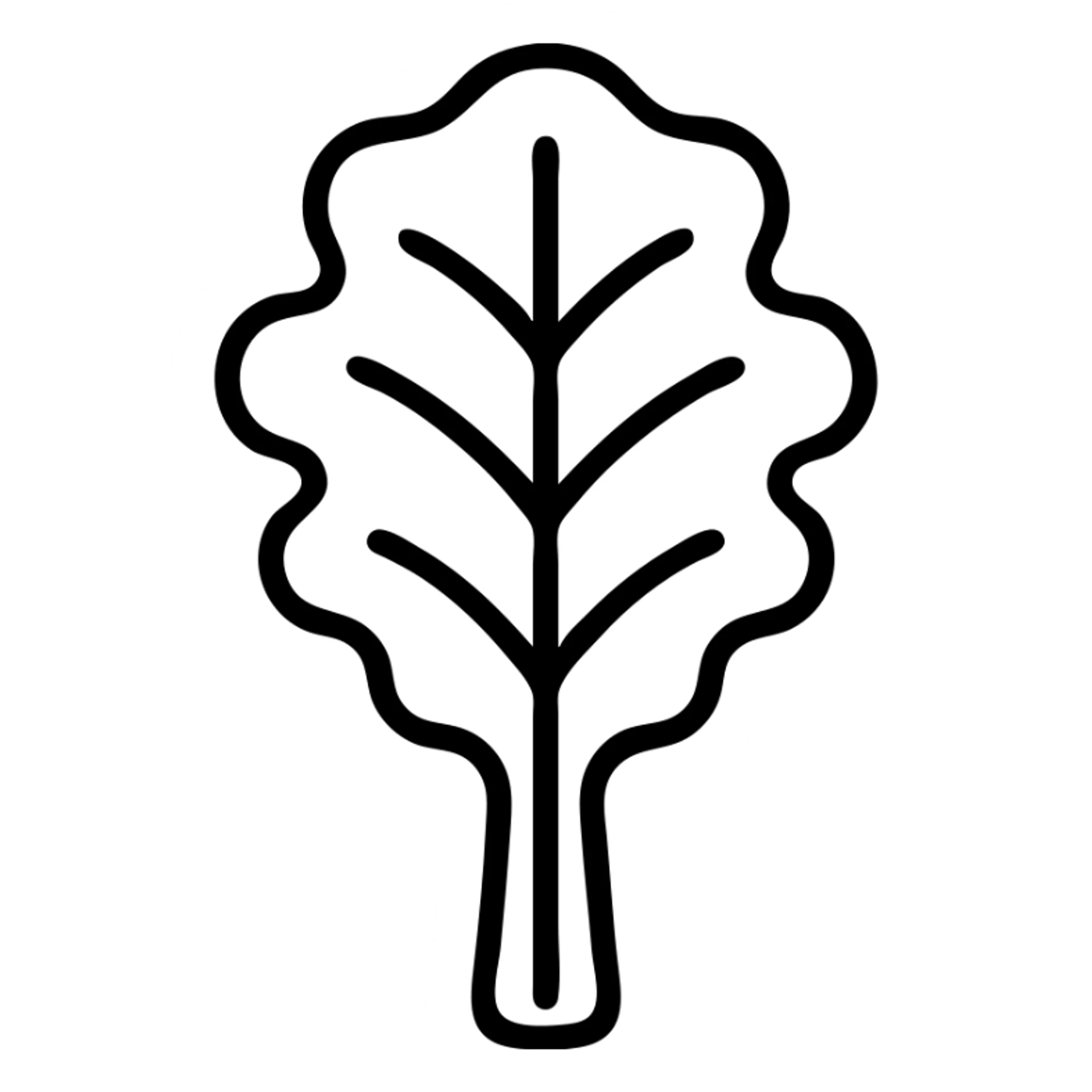 purple kale, minimal, outlined, clean icon, no background sticker