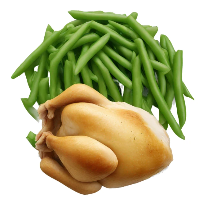 Chicken, green beans and rice on a plate  sticker