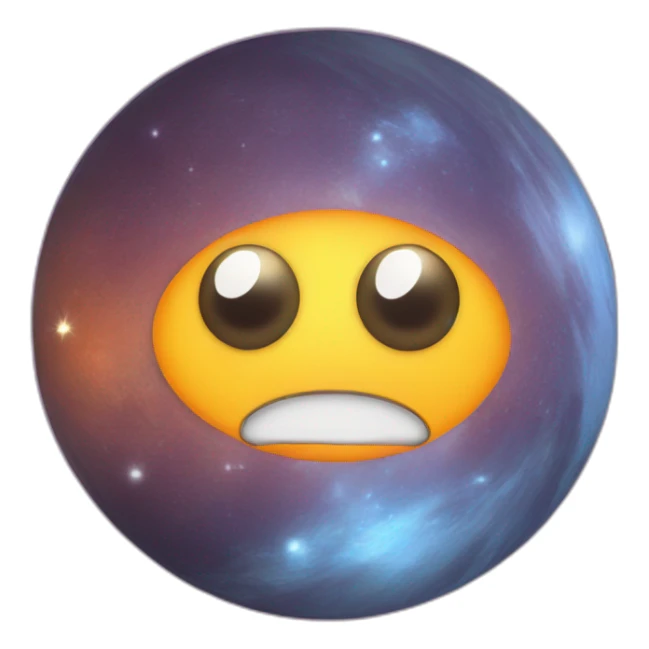 planet Sun with a cartoon large face with big kind eyes sticker