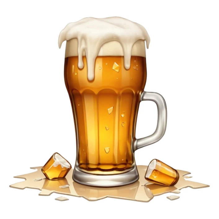 Broken beer glass spilled beer  sticker