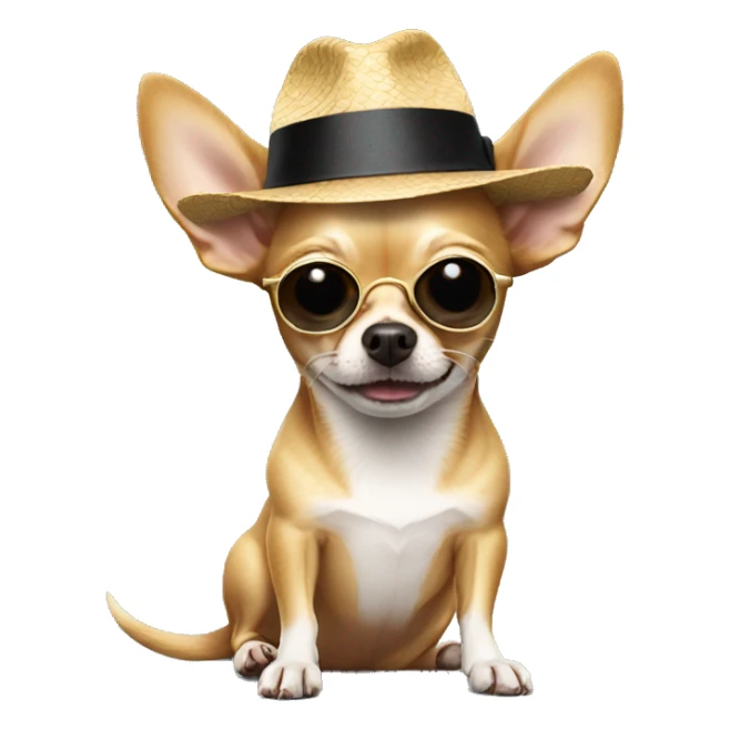 Chihuahua with a hat and sunglasses sticker