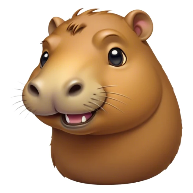 Cinematic Comical Capybara Portrait Emoji, Head tilted dramatically with an exaggeratedly shocked expression, featuring a robust, rotund build with wide, comically expressive eyes full of humorous disbelief, Simplified yet hilariously expressive features, highly detailed, glowing with a slightly sassy natural glow, high shine, dramatic yet playful, stylized with an air of quirky charm, soft glowing outline, capturing the essence of a meme-worthy capybara that looks ready to side-eye its way into viral fame! sticker