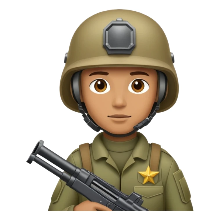military soldier with helmet and gun sticker