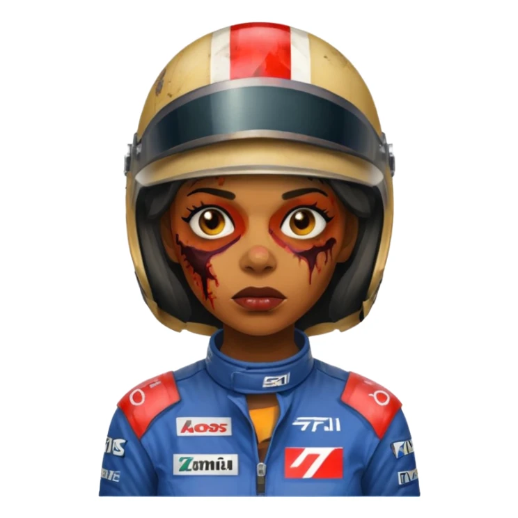 black woman zombie formlua 1 racer sticker