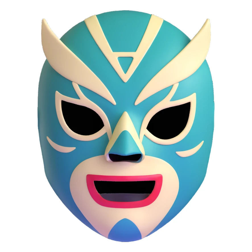 forest green, cream, and Carolina blue luchador mask sticker
