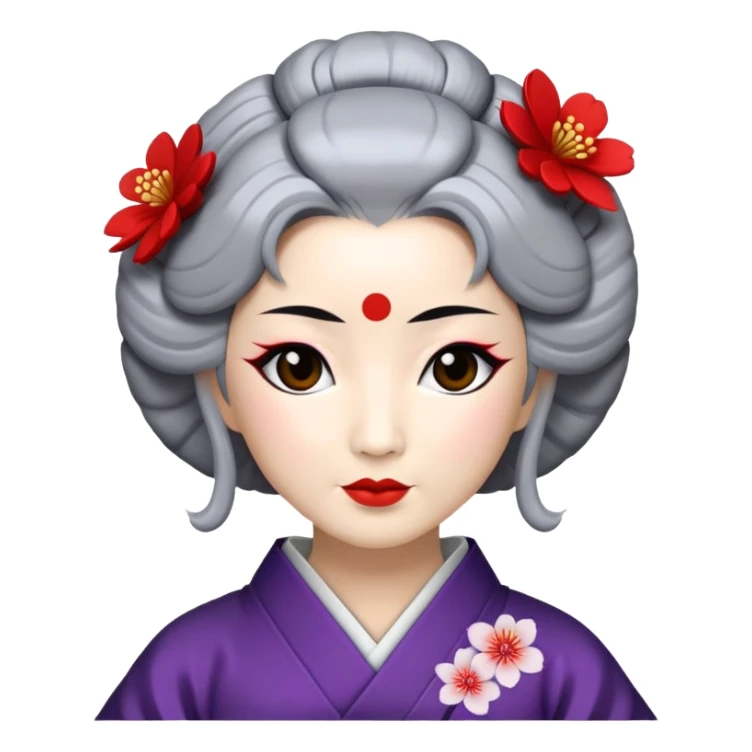 Geisha in her 40s with gray hair sticker