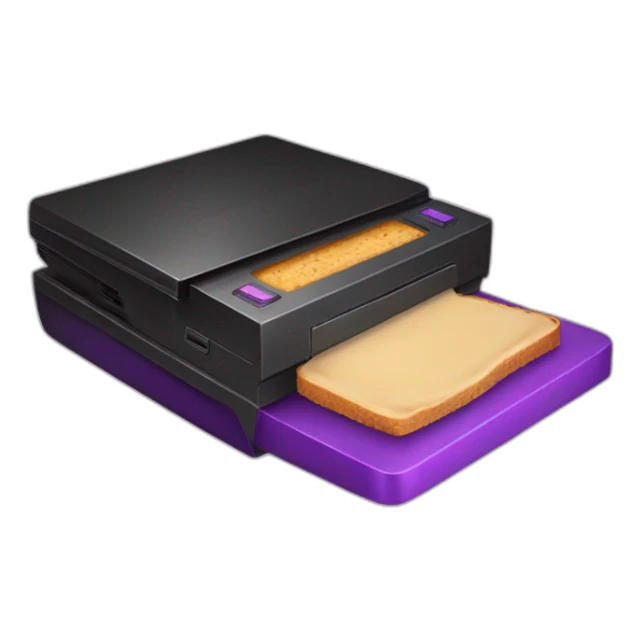 VHS player with peanut butter and jelly sandwich inserted sticker