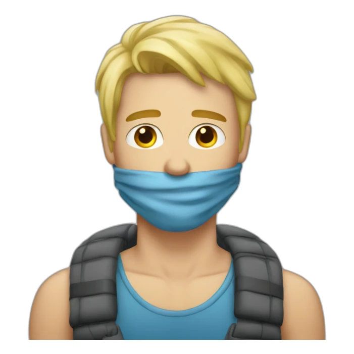 Hypothermie of a blond man sticker