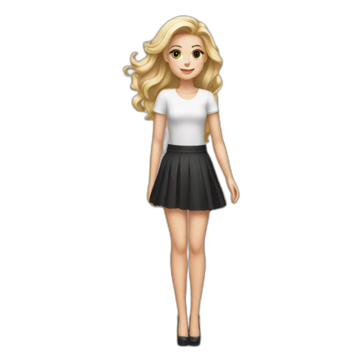 White girl high heels skirt sticker