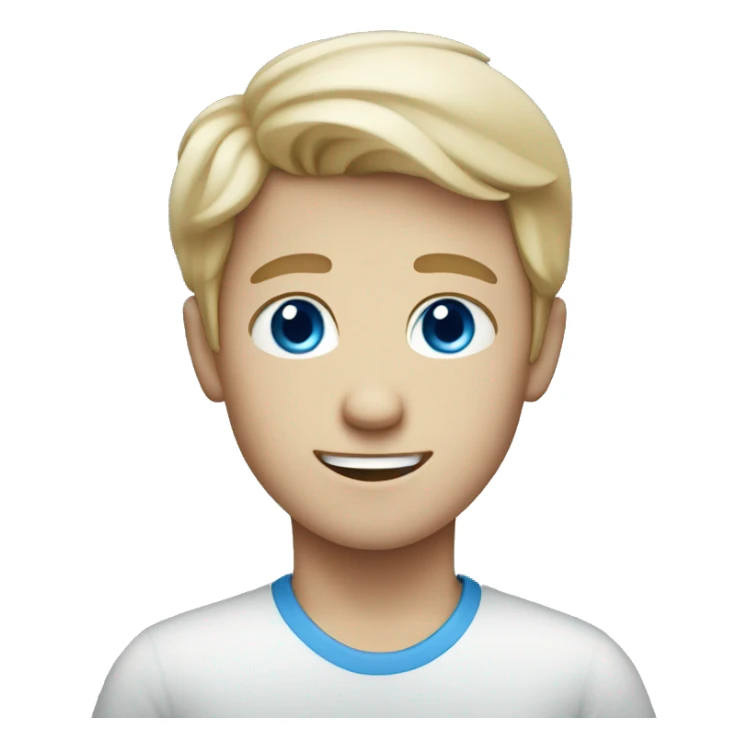 White boy with blue eyes and soft smile sticker