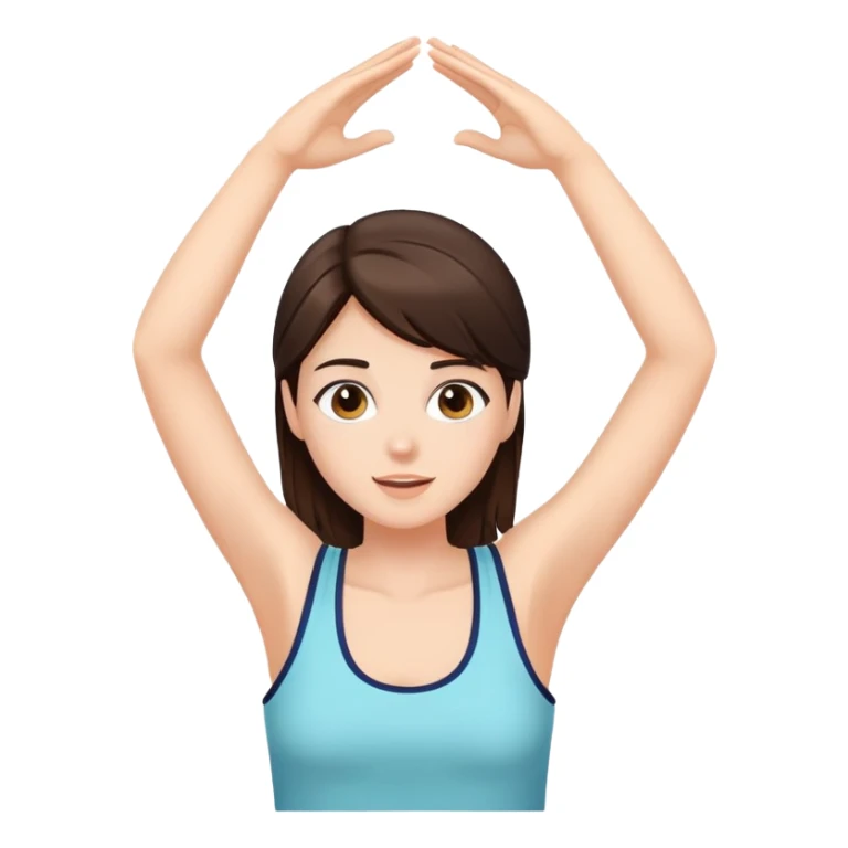 Brunette girl in tank top raising hands above her head sticker