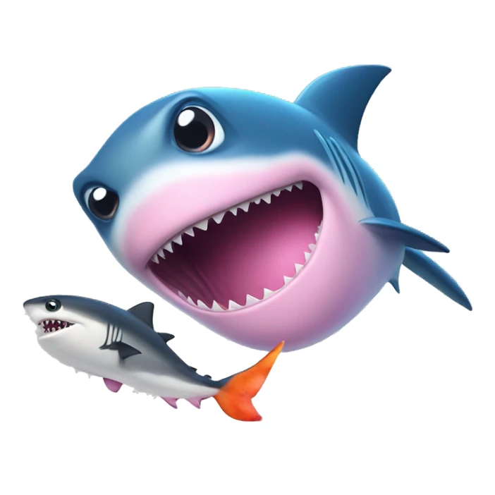Pink shark eating Dory of searching Nemo sticker