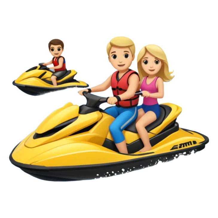 Jet ski with families and friends sticker