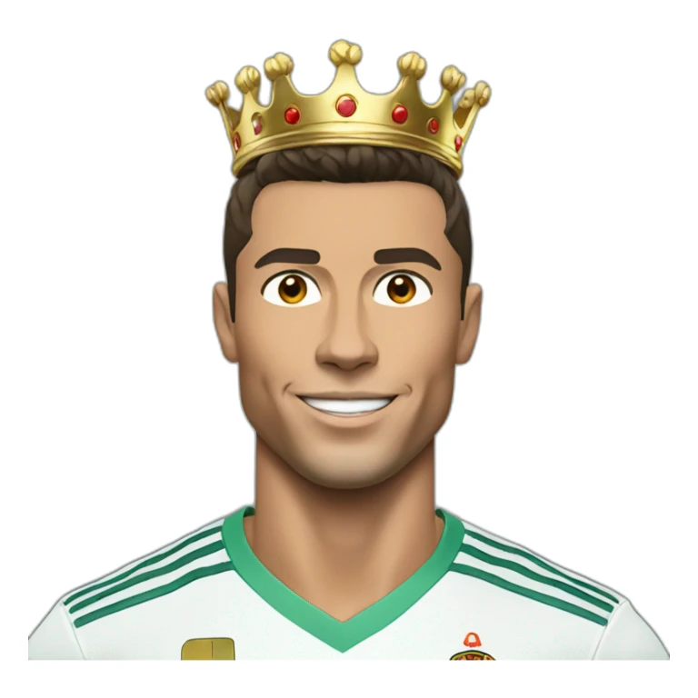 cristiano ronaldo with a very realistic crown sticker