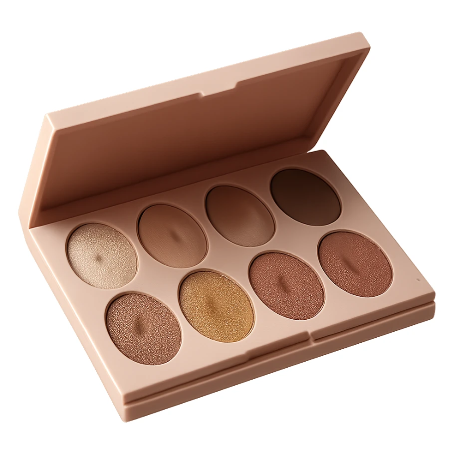 Create a realistic eyeshadow palette emoji in a photorealistic style with the background removed. sticker