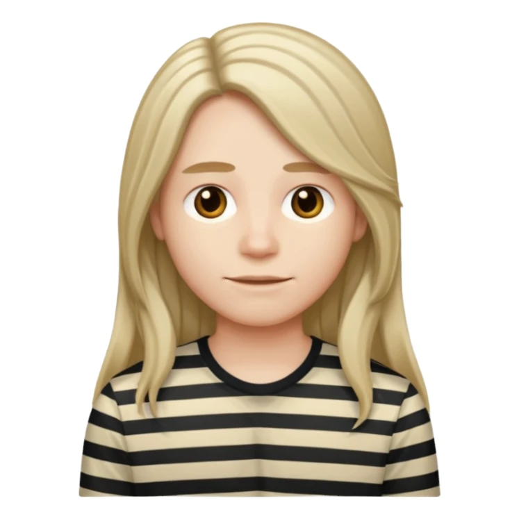 striped shirt with long hair sticker