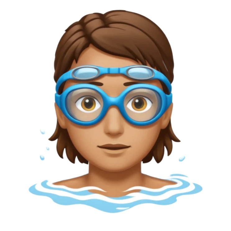 swimming athlete with swim glasses, no hat sticker