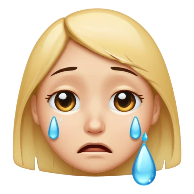 crying face emoji, expressive and clear sticker