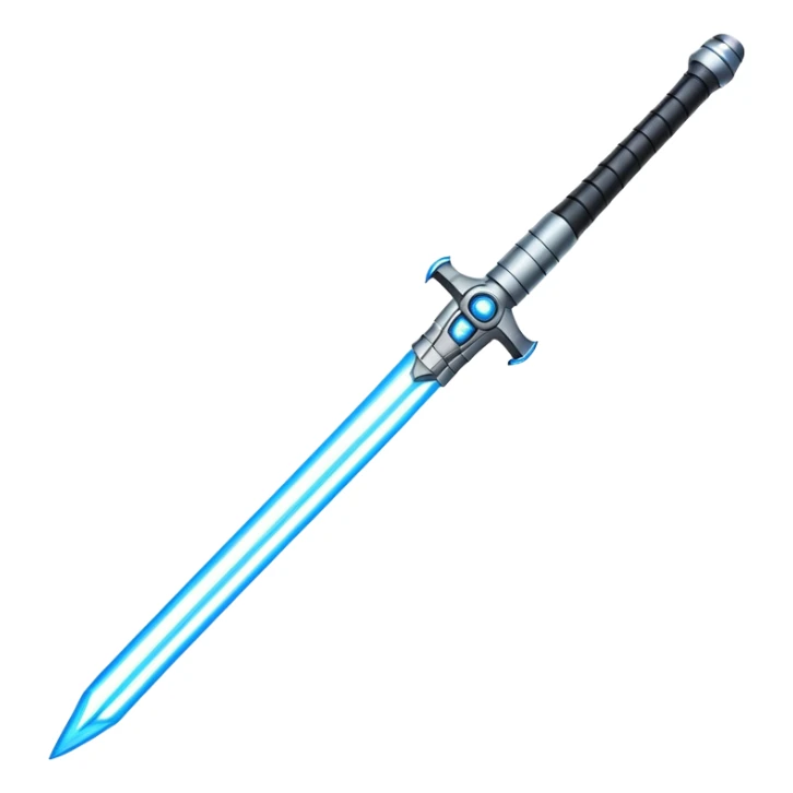 lightsaber with glowing blue blade and simple hilt sticker