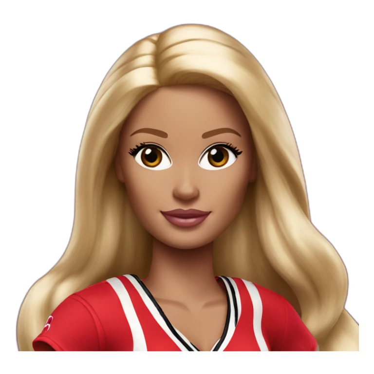 blond barbie in red chicago bulls outfit sticker