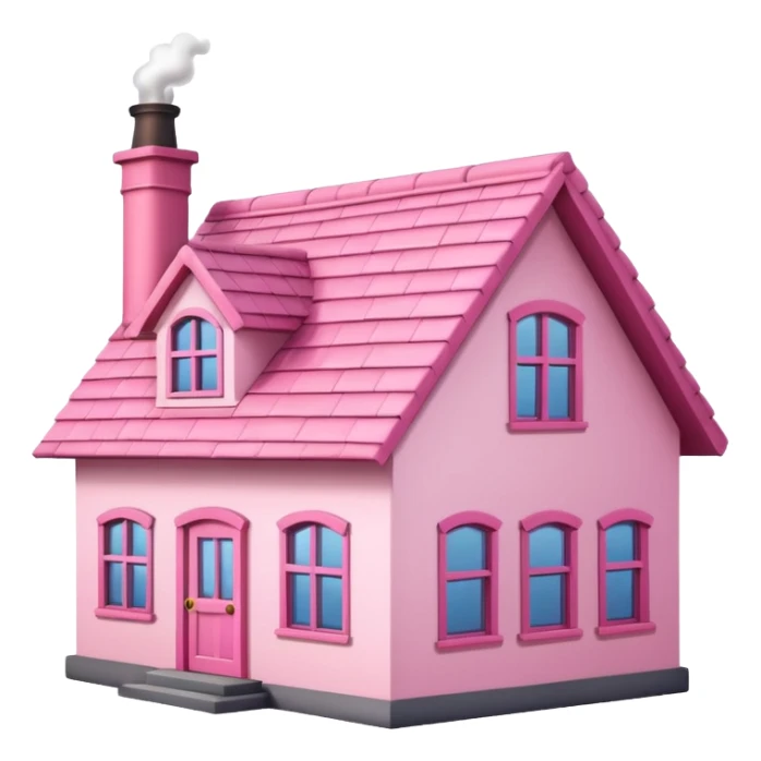 Pretty pink cartoon house sticker