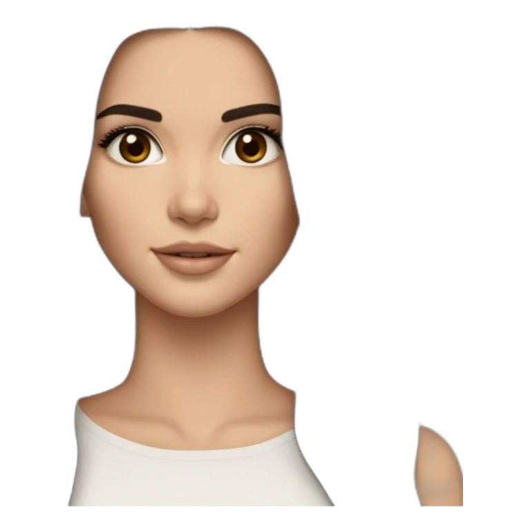 brunette Kendall Jenner with long hair with iPad sticker