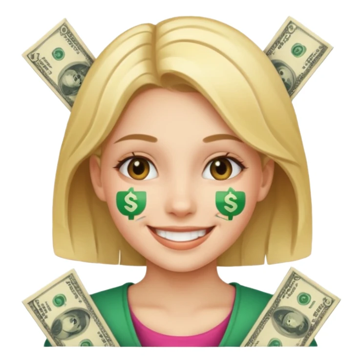 Money smiley face girly  sticker