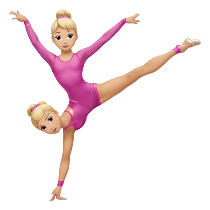 pink dancer-gymnast with blonde hair, balancing on one leg sticker