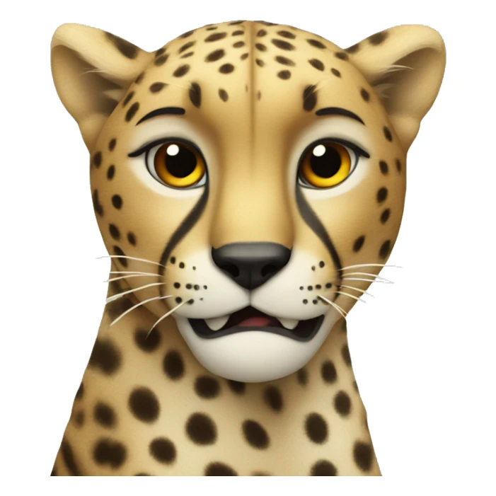 A cheetah holding a sigh that says glomour  sticker