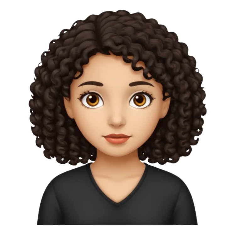 hispanic girl with brown eyes and dark curly hair sticker