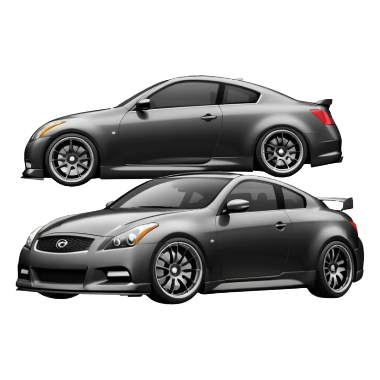 G37 coupe car lowered with dark mags darksliver car 10.5 rears sticker