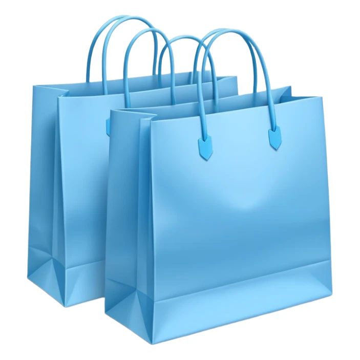 Bundle of Light blue shopping bags sticker