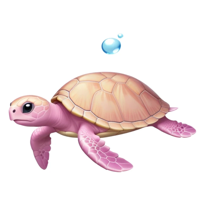cute light pink baby turtle swimming with tiny flippers sticker