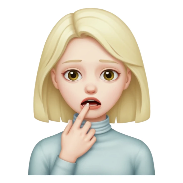 Girl pretending to choke herself  sticker