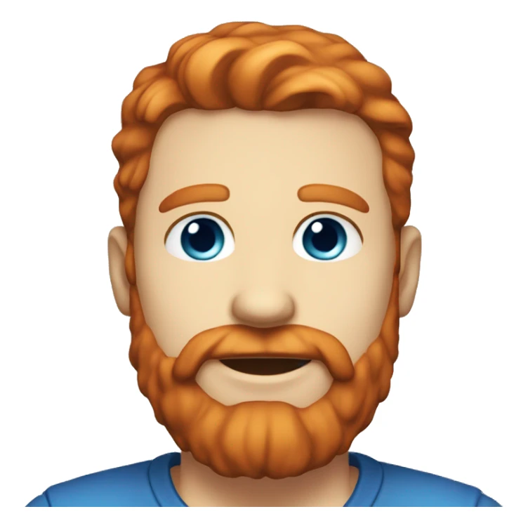 35 year old, male, red hair, pale, thick beard, blue eyes sticker