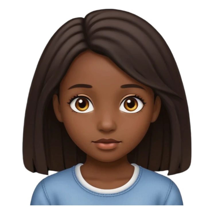 girl lil dark with open hair and beautiful sticker