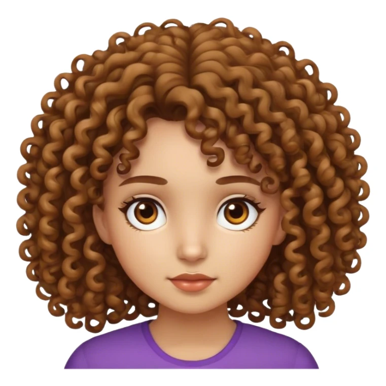 girl with curly hair and brown eyes  sticker