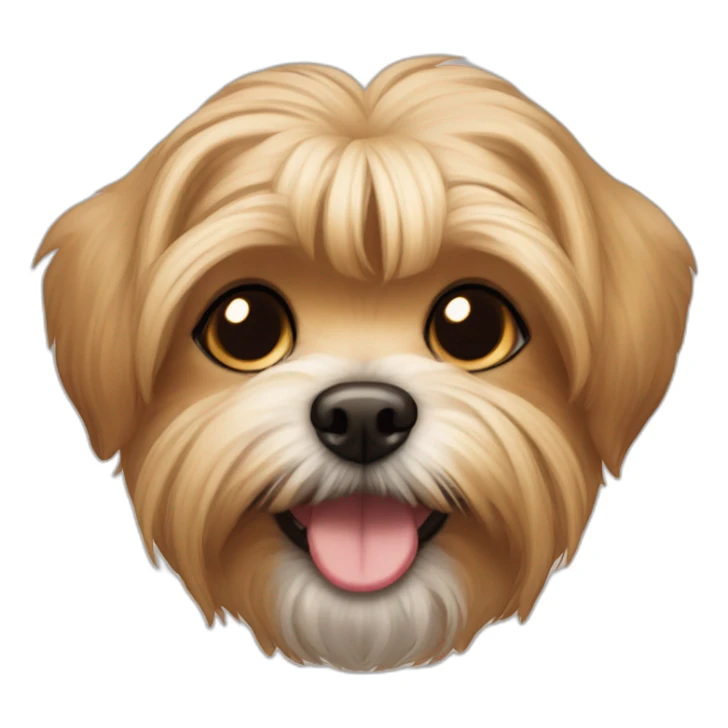 underbite beige shorkie dog halfbody shot sticker