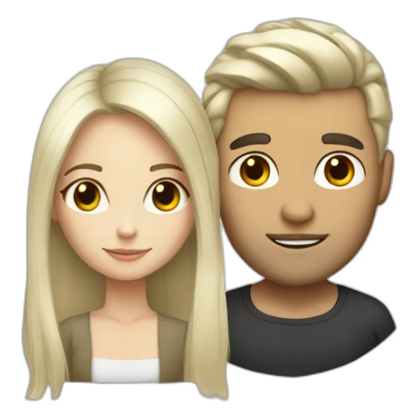 bleached hair girl with dark hair man sticker