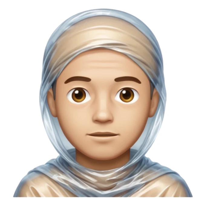 male body wrapped in plastic wrap sticker