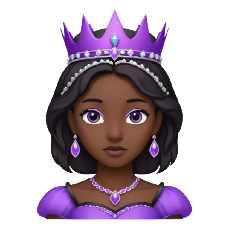 Obsidian Princess – black tiara + violet trim,Shadow Princesses. sticker