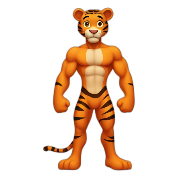 Tigger with a muscle chest and skinny arms sticker