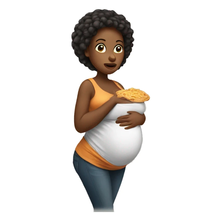 Pregnant women hungry  sticker