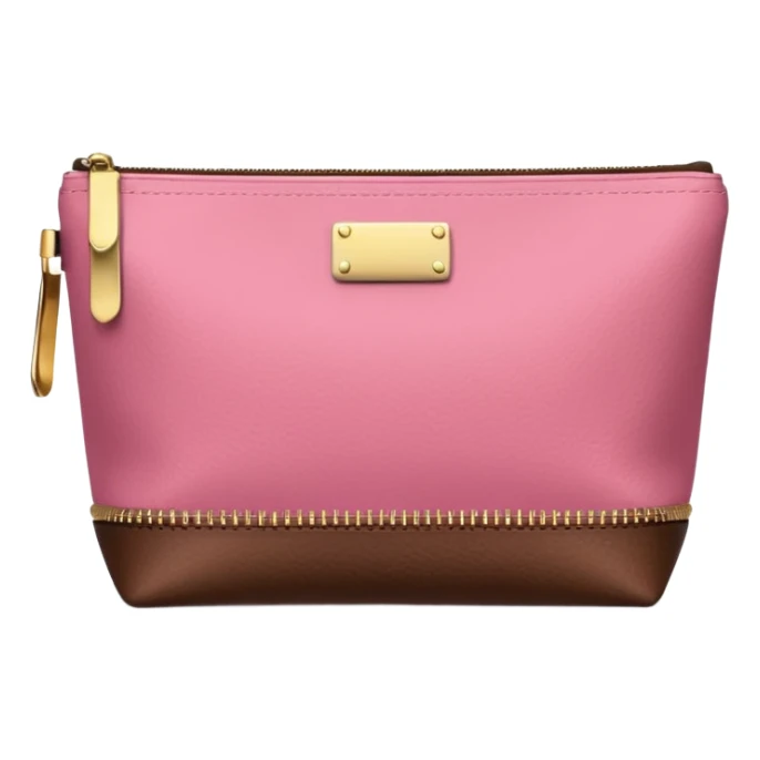 pink and brown modern makeup bag sticker