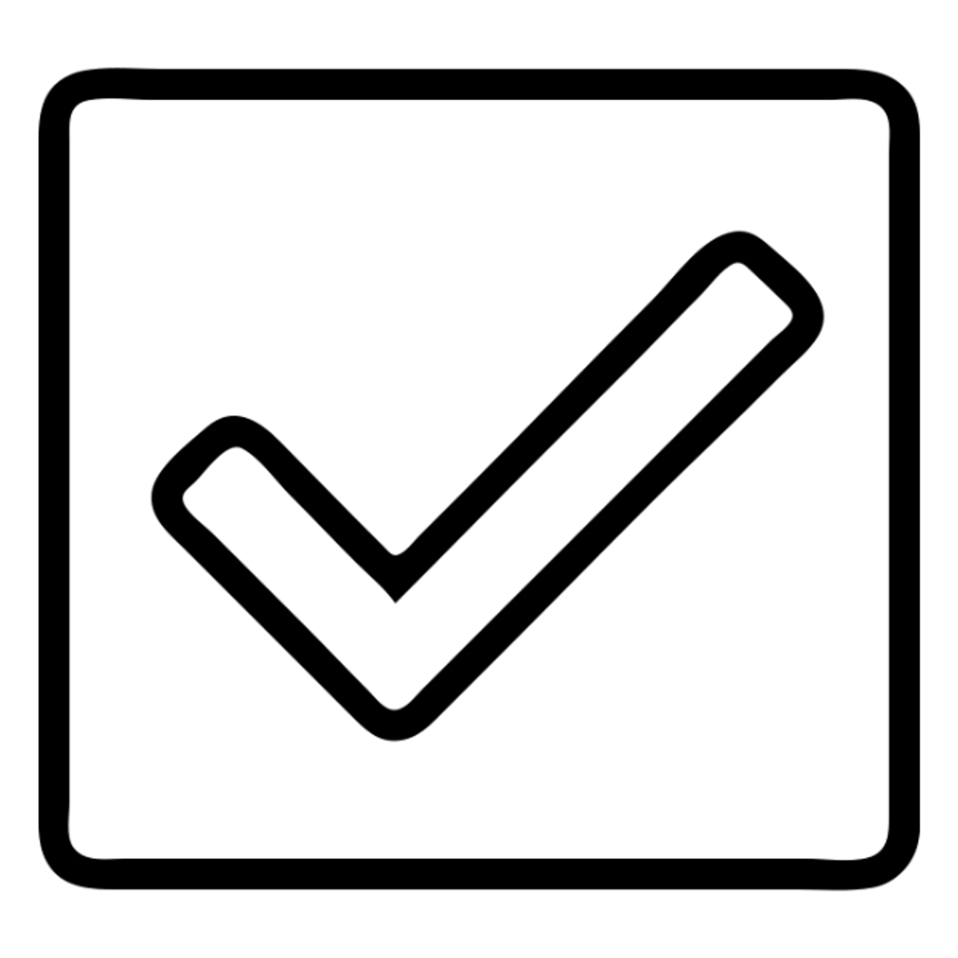 red checkbox emoji icon, square box with red border and red checkmark inside, flat minimalistic style, sharp edges, centered check mark, no text, white background, optimized for mobile UI or quiz result screens sticker