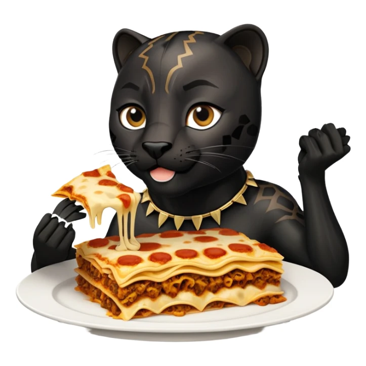 Black panther nigerian eating lasagna  sticker