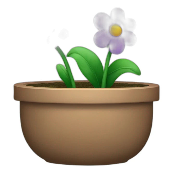 n pot de fleur sur la tête  sticker